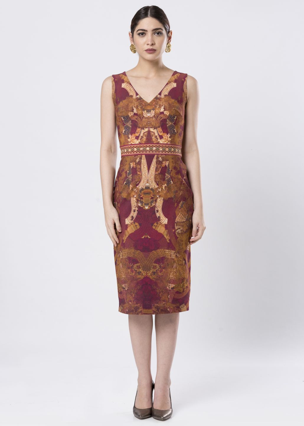 PRINTED SHEATH DRESS