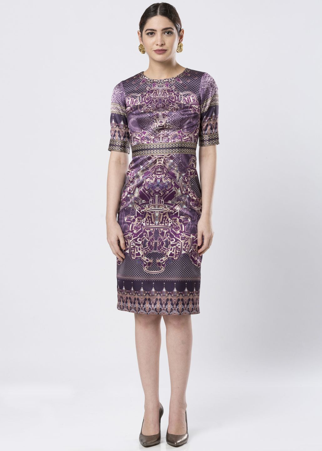 PRINTED MIDI DRESS