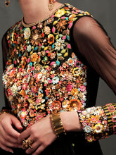 EMBROIDERED TOP WITH LAYERED SKIRT