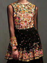 EMBROIDERED TOP WITH LAYERED SKIRT
