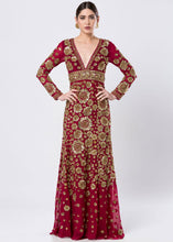 HAND EMBROIDERED FLOWERY GOWN