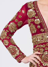 HAND EMBROIDERED FLOWERY GOWN