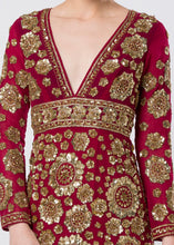 HAND EMBROIDERED FLOWERY GOWN