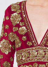 HAND EMBROIDERED FLOWERY GOWN