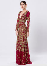HAND EMBROIDERED FLOWERY GOWN