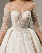 Pearl Beaded Illusion Gown DIAMANTE