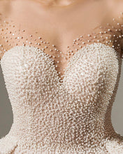 Pearl Beaded Illusion Gown DIAMANTE