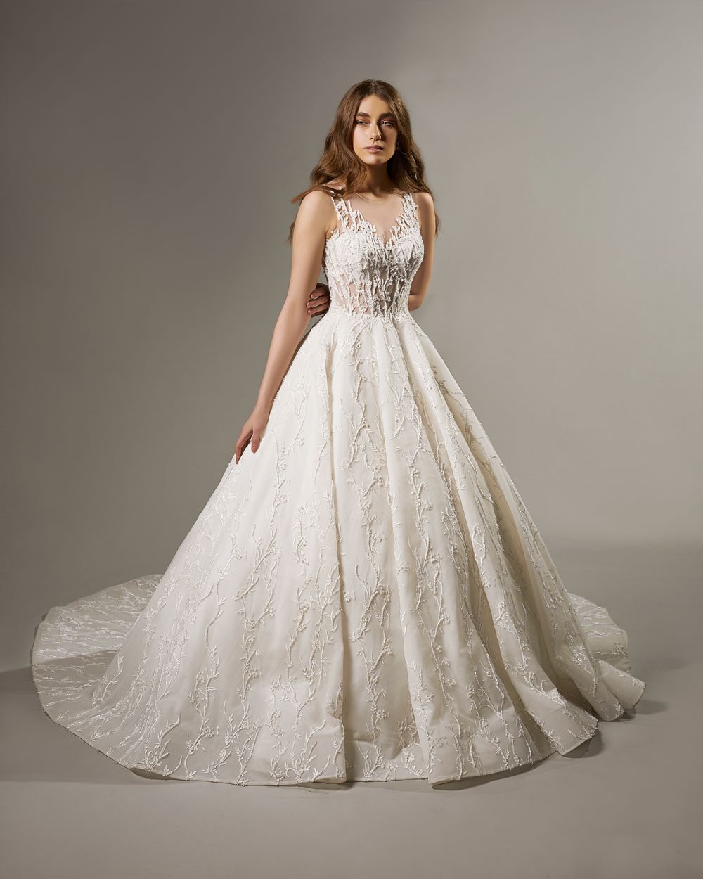Illusion Square-Neck Gown ALIVIA