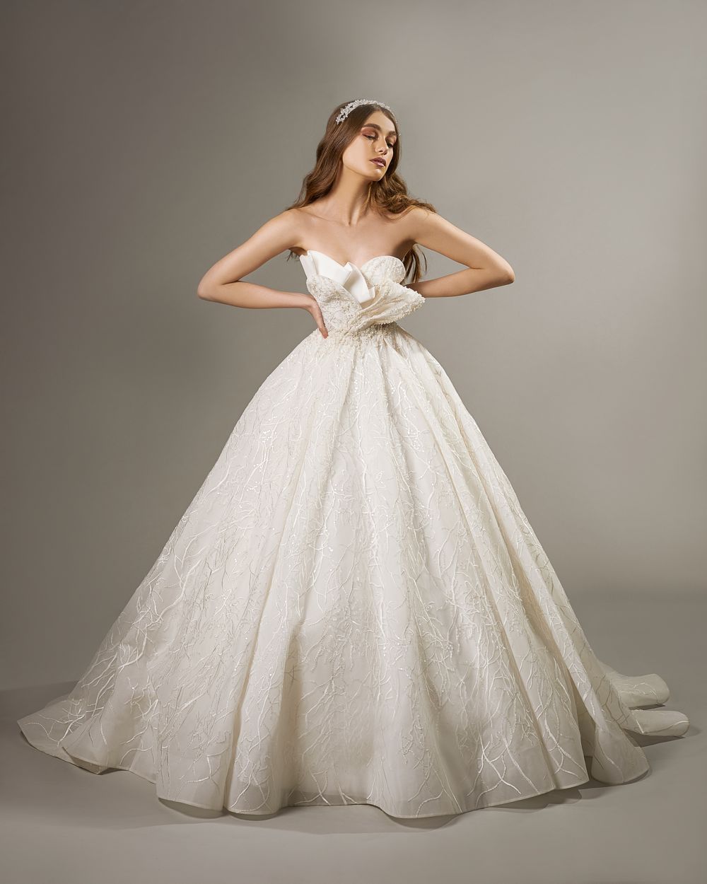 Hand Embellished Gown AGUAMARINA