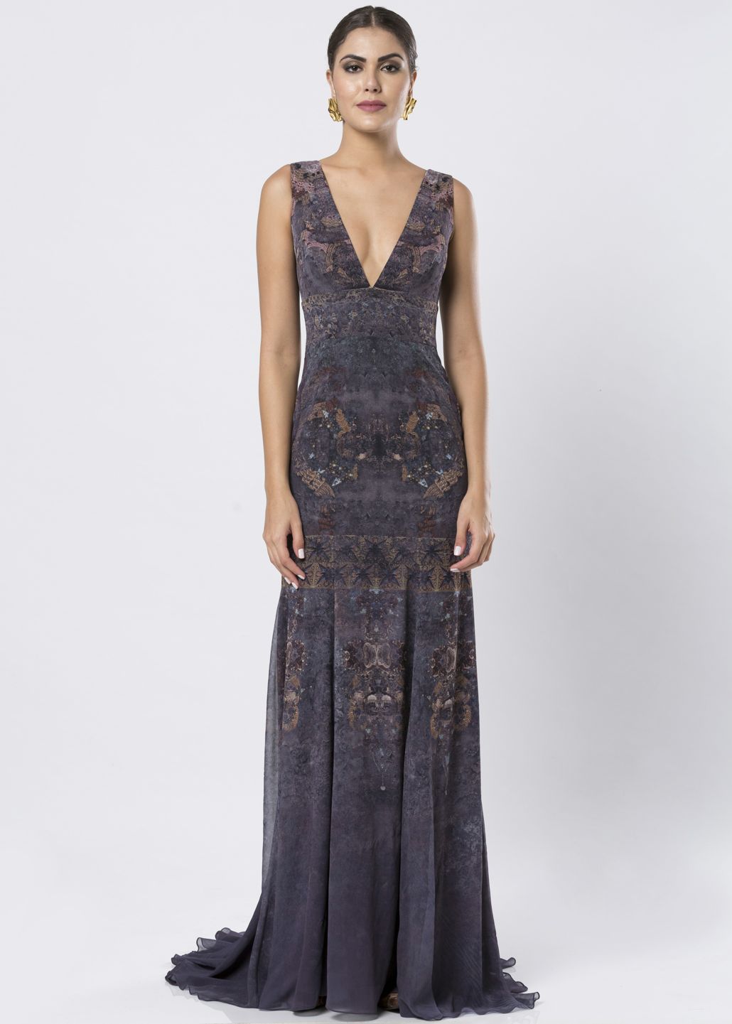 V-NECK GOWN