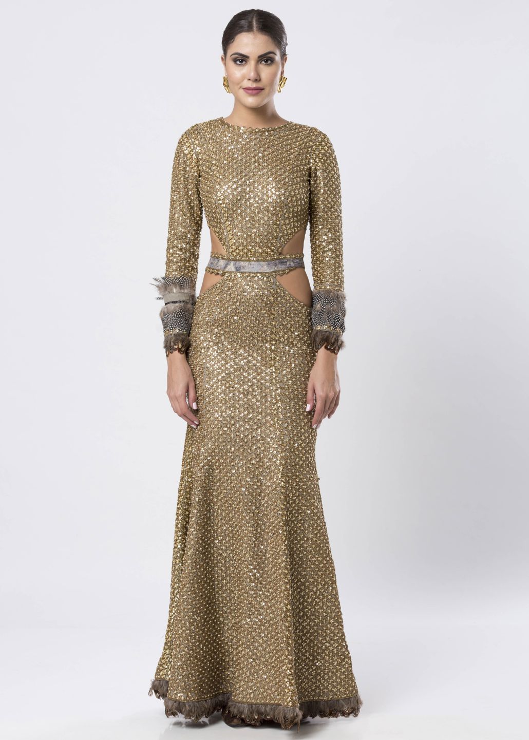 SEQUINED CUTOUT GOWN