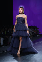 Midnight Blue Embroidered Ball Gown