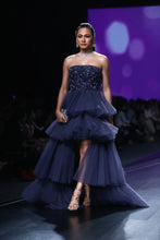 Midnight Blue Embroidered Ball Gown
