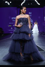Midnight Blue Embroidered Ball Gown