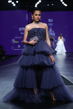 Midnight Blue Embroidered Ball Gown