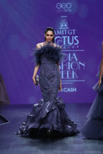 Tanzanite Crystal Ruffle Mermaid Gown