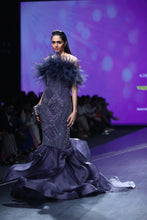 Tanzanite Crystal Ruffle Mermaid Gown