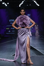 Gown with Organza Floral Drape