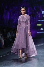 Lavender Bird Motif High Low Dress