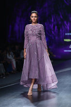 Lavender Bird Motif High Low Dress