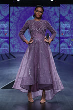 Lavender Bird Motif High Low Dress