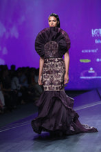 Bordeaux Fan Pleated Mermaid Gown