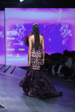 Bordeaux Fan Pleated Mermaid Gown
