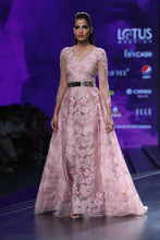 Pink Bird Hand Beaded Gown