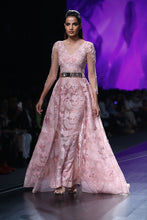 Pink Bird Hand Beaded Gown