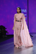 Cape Gown with Foiled Flowers
