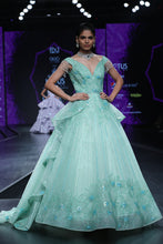 Draped Ball Gown with Carla Lily Motif