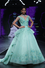 Draped Ball Gown with Carla Lily Motif