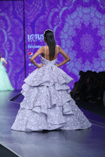 Mauve 3D Flower Applique Gown