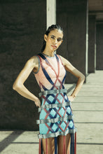 Angular Silk Organza & Chiffon Applique Dress