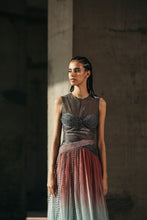 Hand-Embroidered Shimmer Lurex Bodysuit + Gradient Gathered Organza Skirt