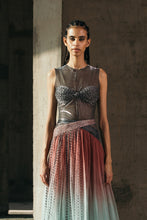 Hand-Embroidered Shimmer Lurex Bodysuit + Gradient Gathered Organza Skirt