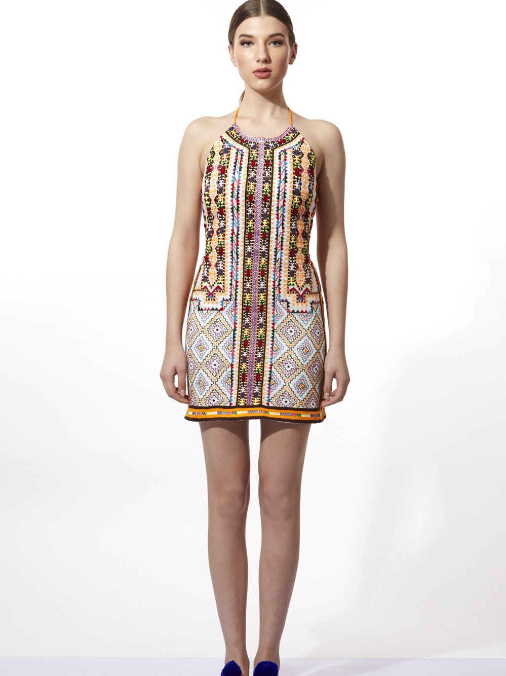 Embroidered Mini Dress