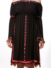 Embroidered Peasant Dress