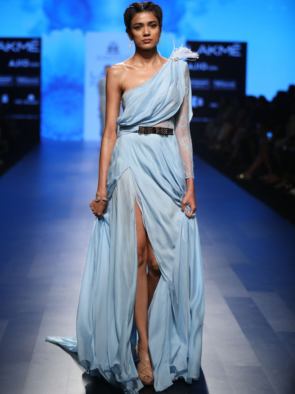 Light Blue Chiffon Saree Gown