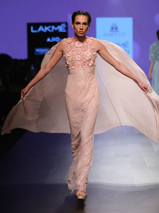 Saree Gown With Cape