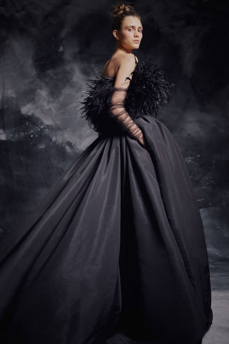 Ostrich Feather Couture Gown