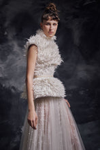 Feather Corset & Embroidered Skirt