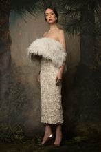 Ostrich Feather Strapless Couture Dress