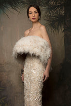 Ostrich Feather Strapless Couture Dress