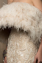 Ostrich Feather Strapless Couture Dress