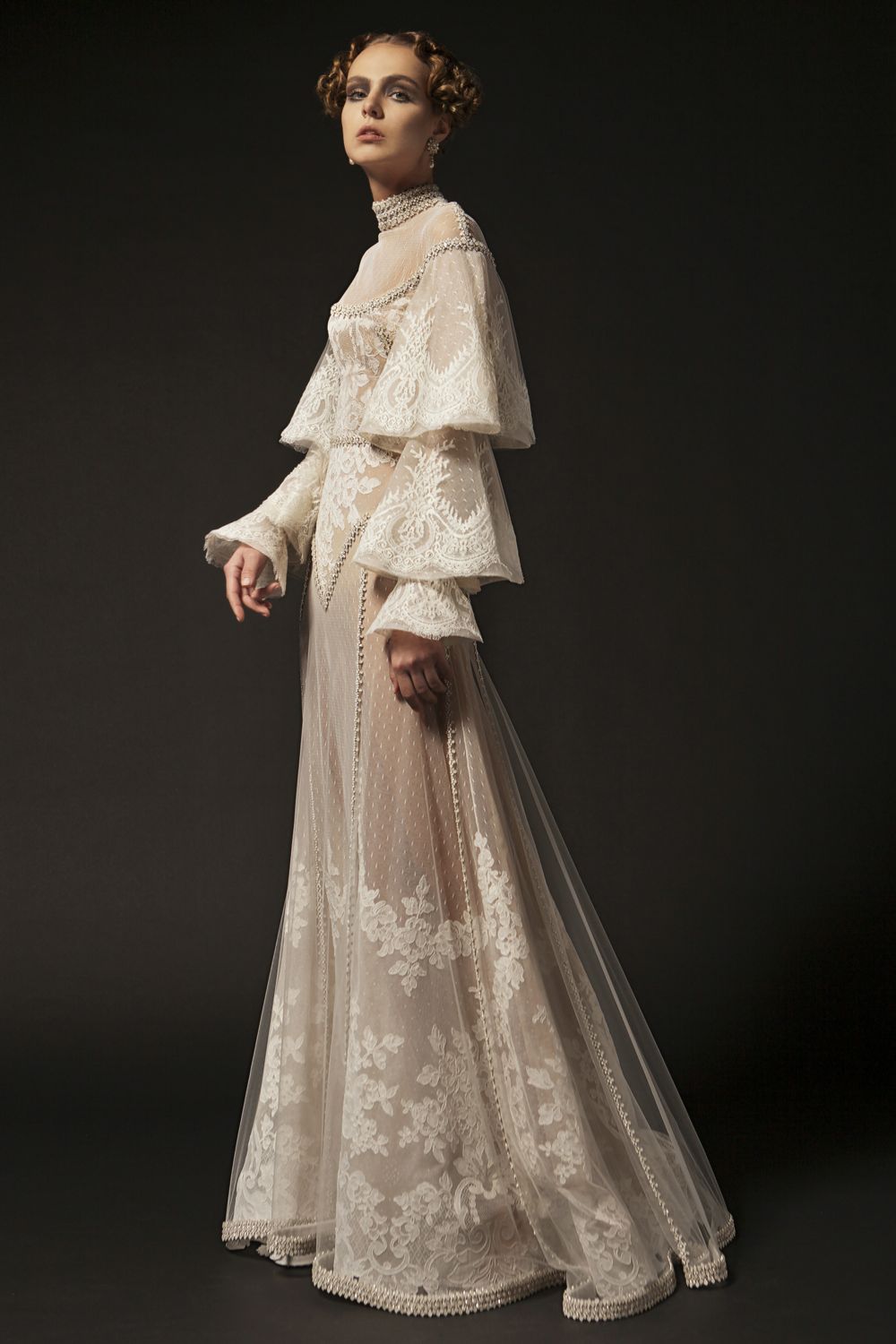 Embroidered White Opal Couture Gown