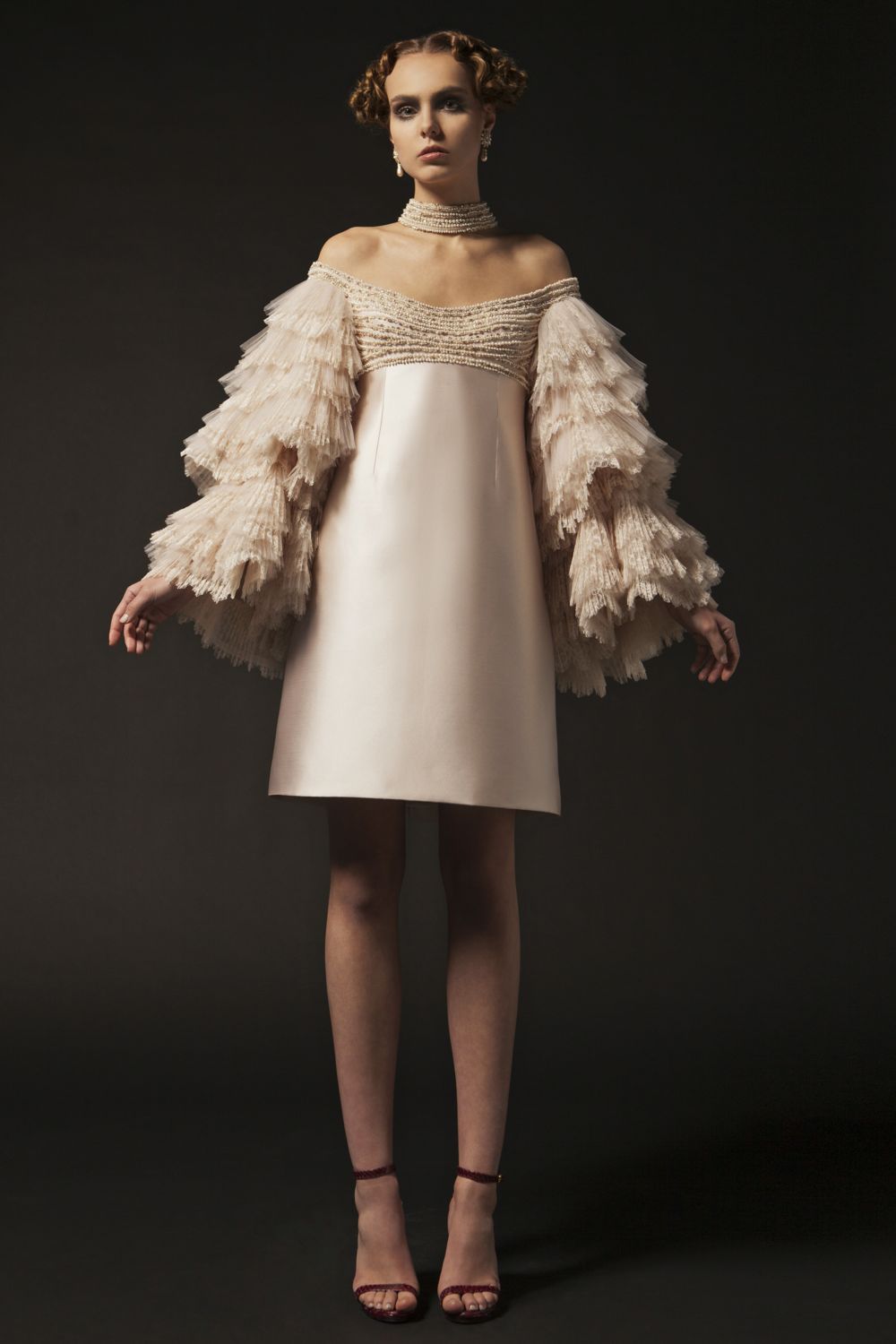 Embroidered Couture Scuba Dress