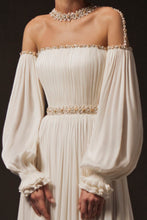 Hand Pleated Ivory Couture Gown