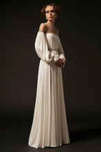 Hand Pleated Ivory Couture Gown