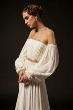 Hand Pleated Ivory Couture Gown